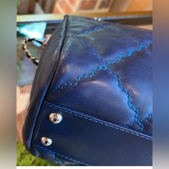 Chanel Blue Lambskin Hampton Bag - Picture 9 of 13